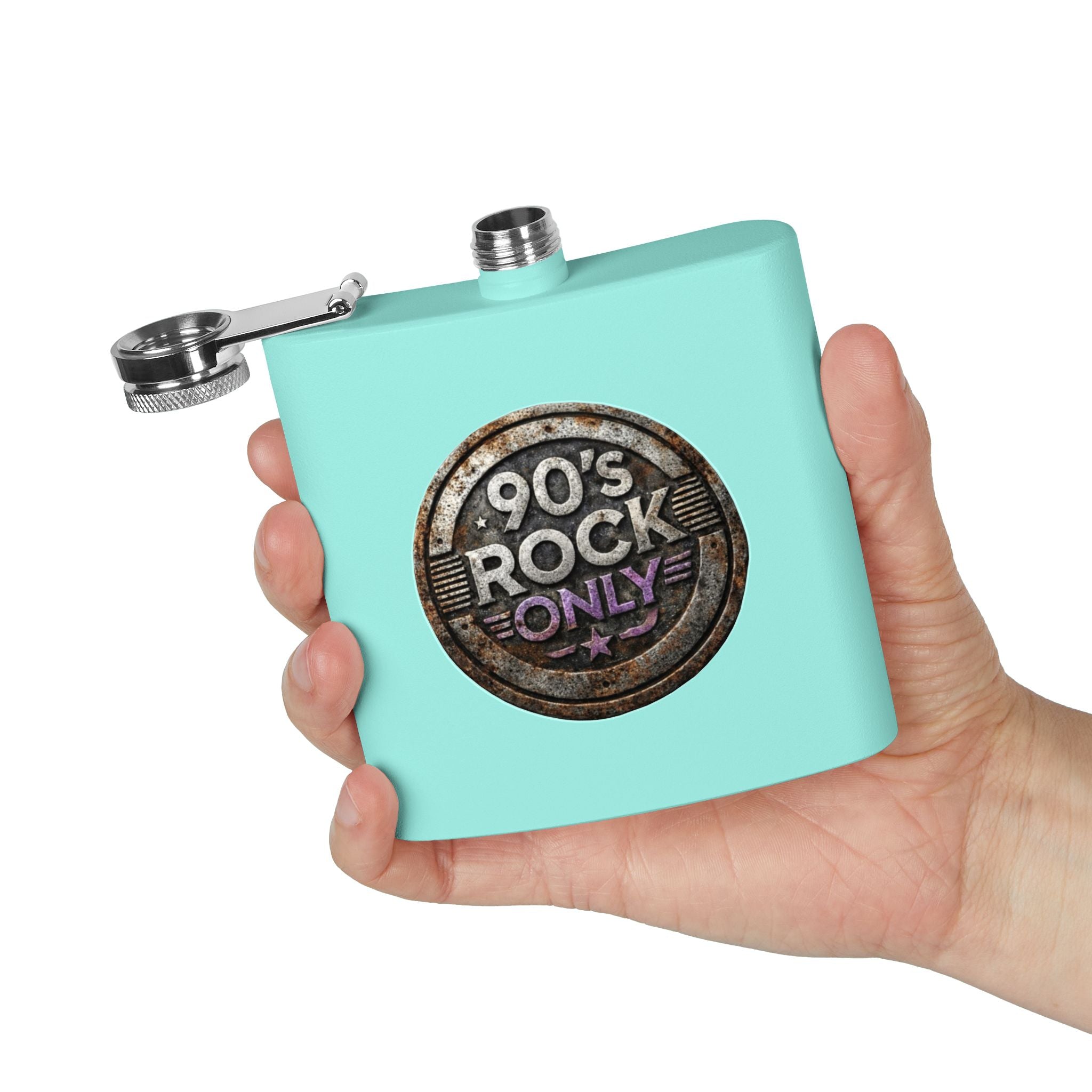 Perza 90’s Rock ONLY Vintage Flask – Round Logo