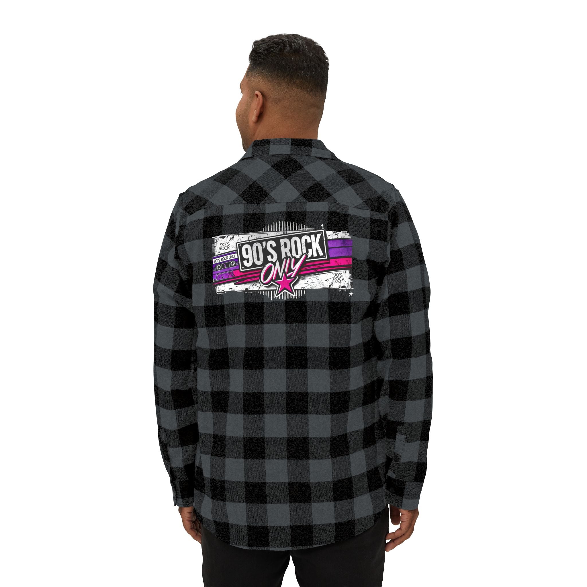 Perza 90’s Rock ONLY Flannel Shirt Rectangle Logo