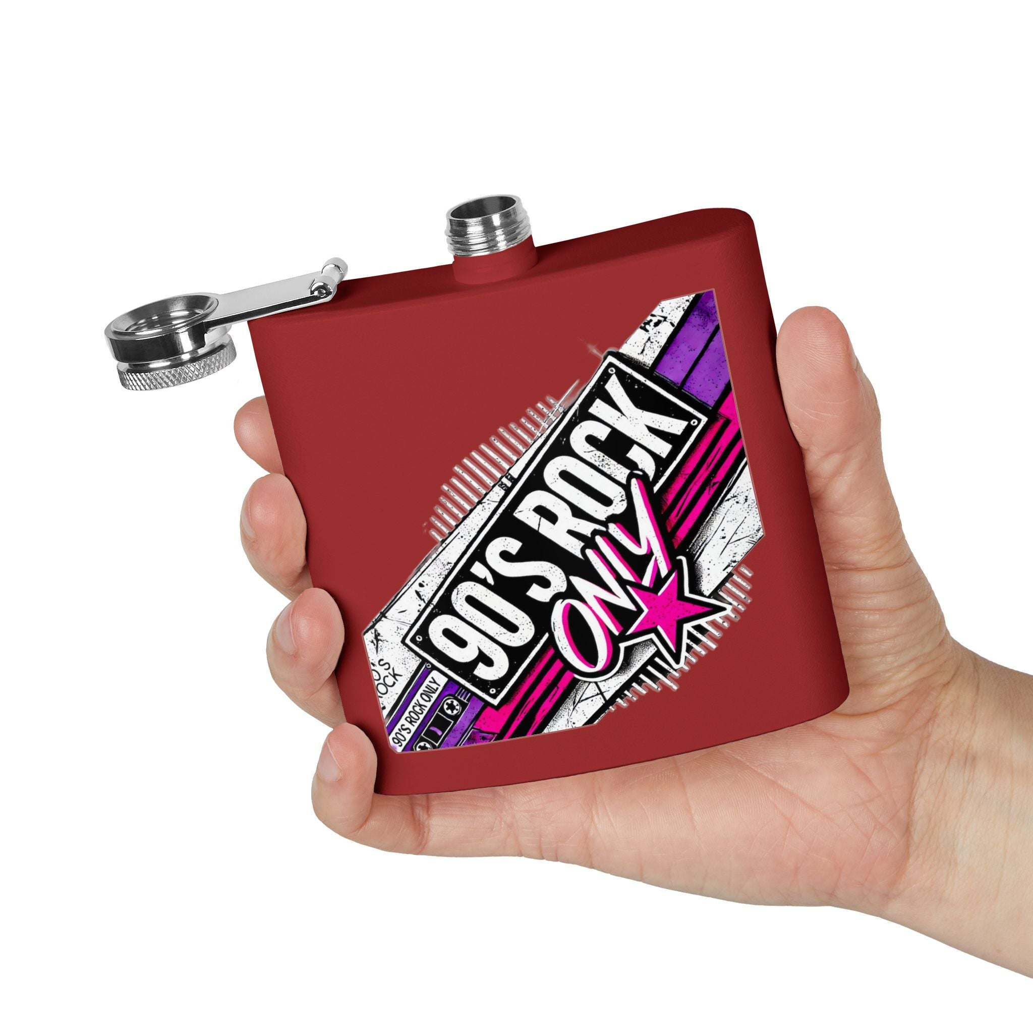 Perza 90’s Rock ONLY Rectangle Logo Flask