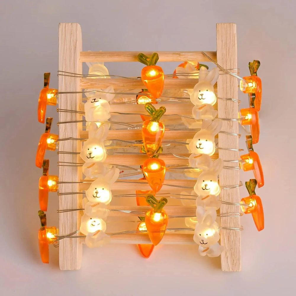 2M 20LED Easter Rabbits String Light Carrot Chick Eggs Fairy Light Garland Decoration Happy Easter Party for Home Kids Gift 2024 - candletown.net