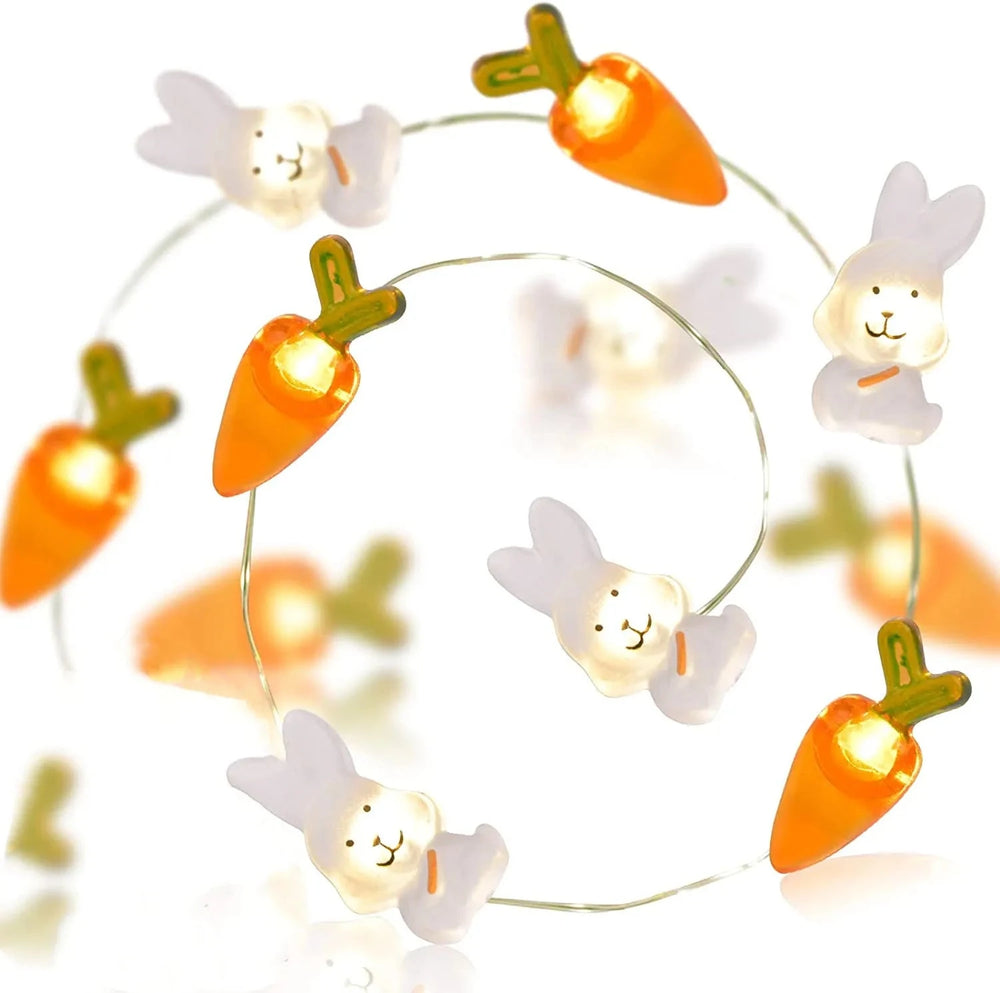 2M 20LED Easter Rabbits String Light Carrot Chick Eggs Fairy Light Garland Decoration Happy Easter Party for Home Kids Gift 2024 - candletown.net