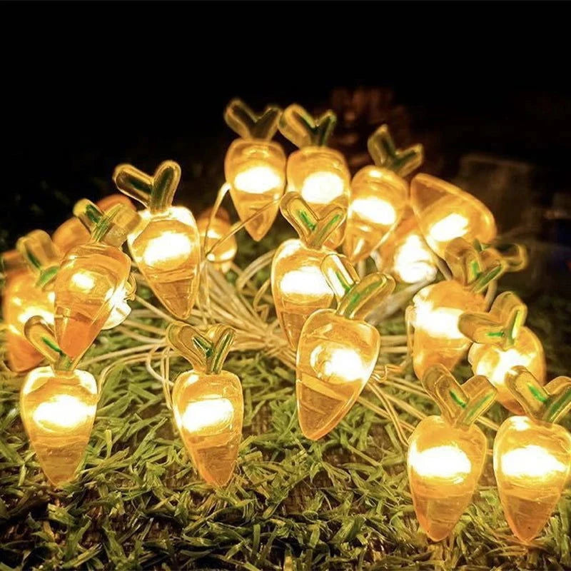 2M 20LED Easter Rabbits String Light Carrot Chick Eggs Fairy Light Garland Decoration Happy Easter Party for Home Kids Gift 2024 - candletown.net