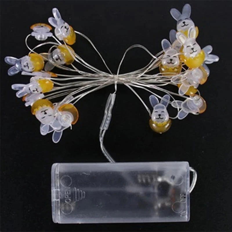2M 20LED Easter Rabbits String Light Carrot Chick Eggs Fairy Light Garland Decoration Happy Easter Party for Home Kids Gift 2024 - candletown.net