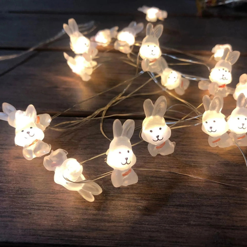 2M 20LED Easter Rabbits String Light Carrot Chick Eggs Fairy Light Garland Decoration Happy Easter Party for Home Kids Gift 2024 - candletown.net