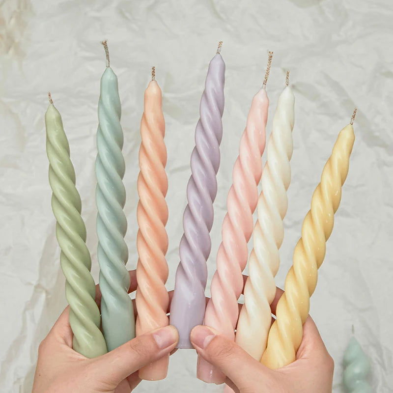 2PCS Twisted Pillar Candles - Elegant Aromatherapy Spiral Candles for Home Decoration - candletown.net