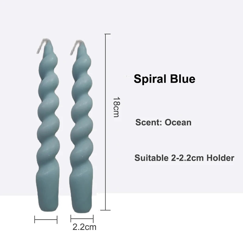 2PCS Twisted Pillar Candles - Elegant Aromatherapy Spiral Candles for Home Decoration - candletown.net