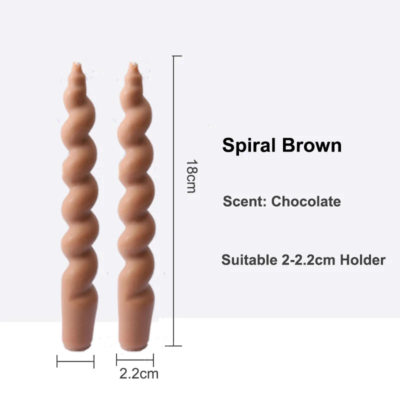2PCS Twisted Pillar Candles - Elegant Aromatherapy Spiral Candles for Home Decoration - candletown.net