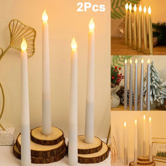 2Pcs Flameless LED Taper Candles - Elegant and Safe Candlelight for Any Occasion - candletown.net