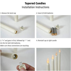2Pcs Flameless LED Taper Candles - Elegant and Safe Candlelight for Any Occasion - candletown.net