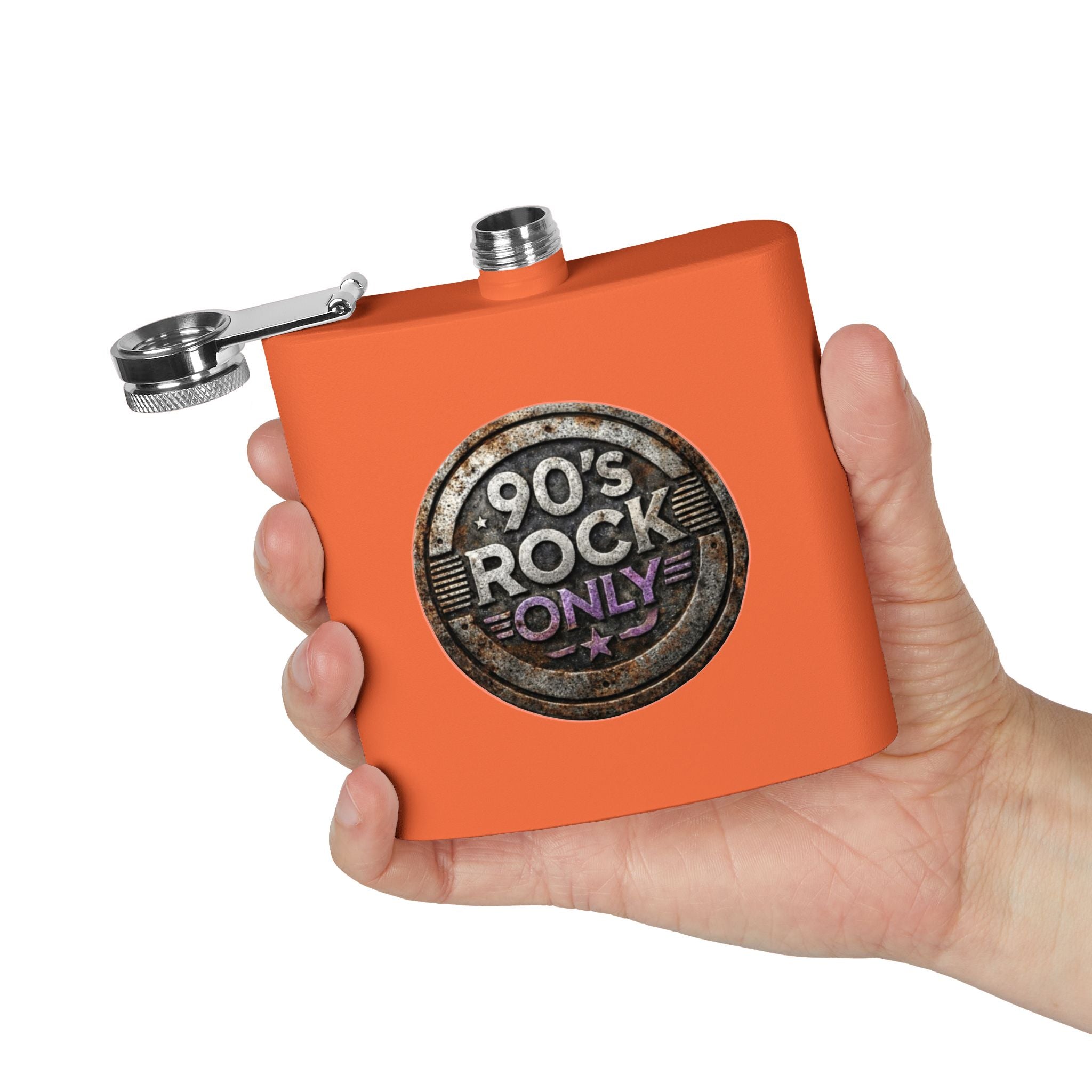 Perza 90’s Rock ONLY Vintage Flask – Round Logo