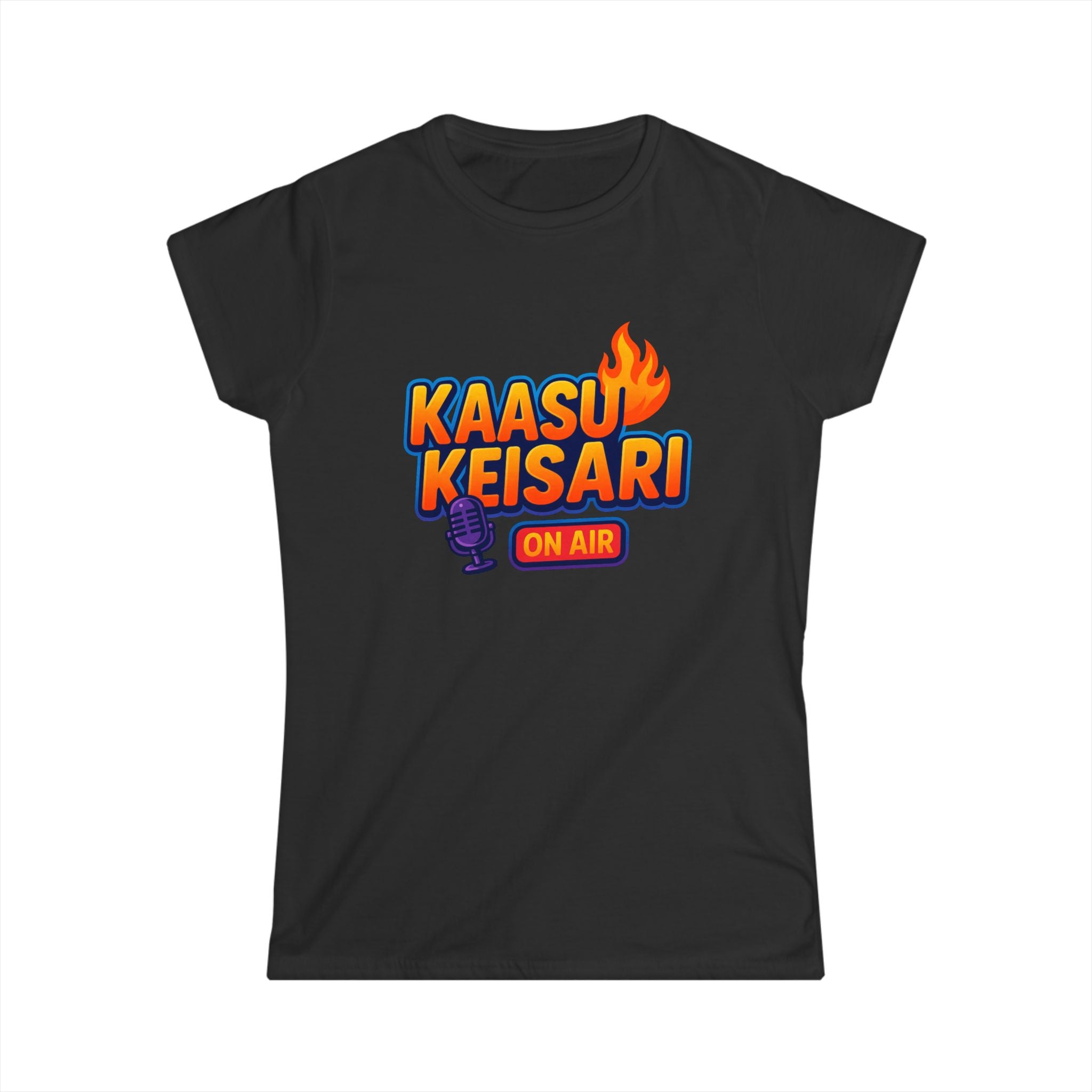 Kaasukeisari “On Air” Ladyfit Tee — Sååkeli Fire Podcast T-Shirt