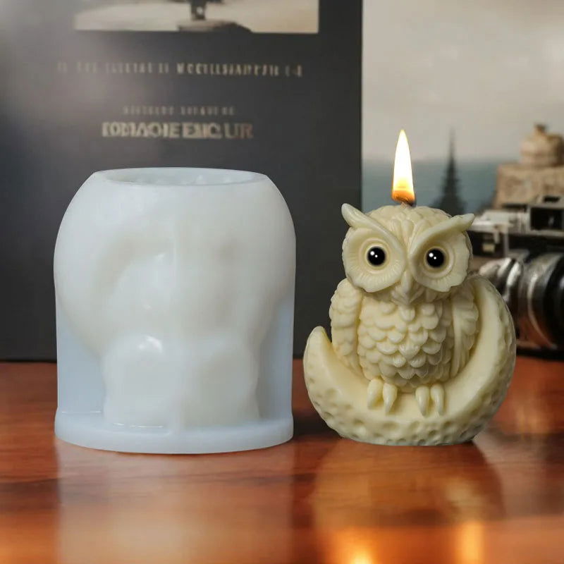 3D Owl Candle Silicone Mold for DIY Crafts & Gifts - candletown.net