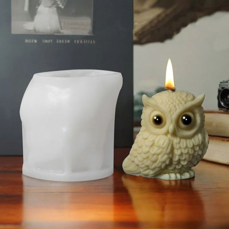 3D Owl Candle Silicone Mold for DIY Crafts & Gifts - candletown.net