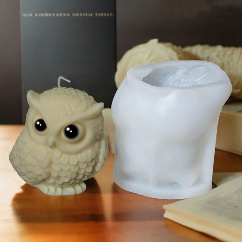 3D Owl Candle Silicone Mold for DIY Crafts & Gifts - candletown.net