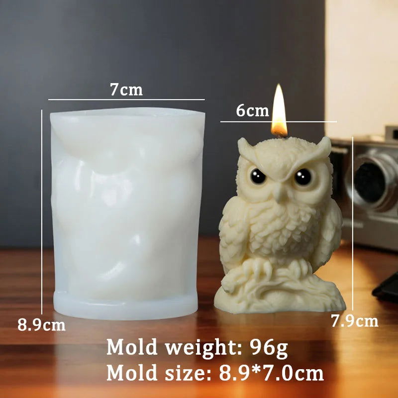 3D Owl Candle Silicone Mold for DIY Crafts & Gifts - candletown.net