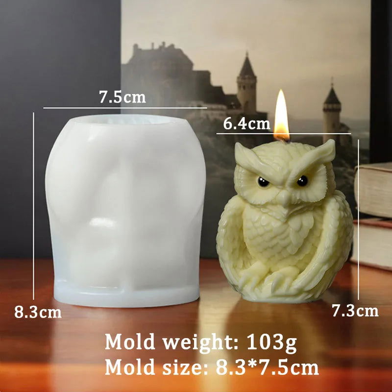 3D Owl Candle Silicone Mold for DIY Crafts & Gifts - candletown.net