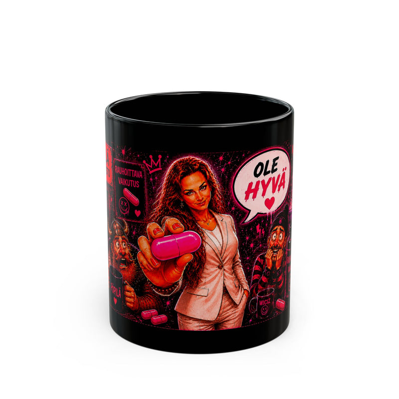 ANIZ “Ole Hyvä” Black Mug