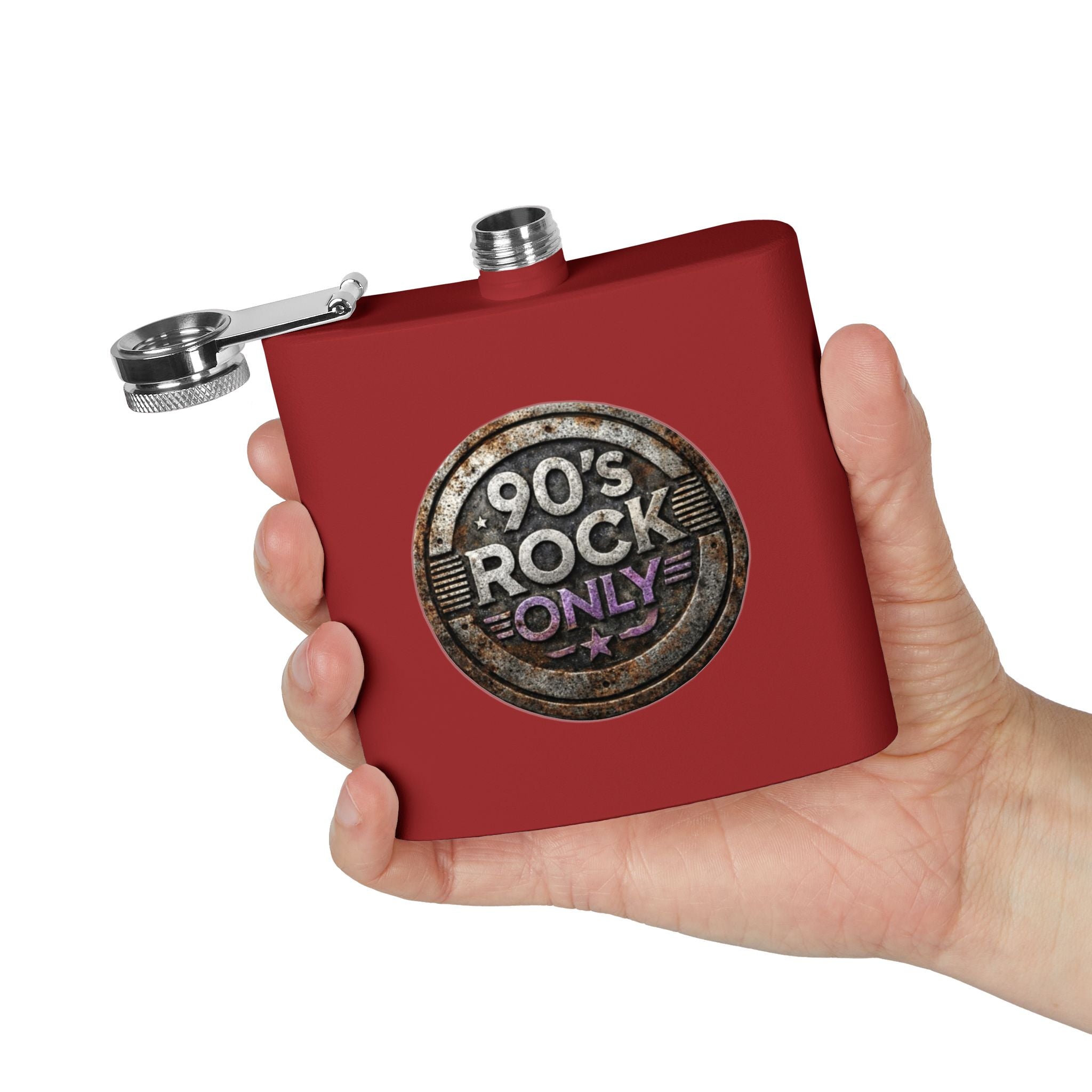 Perza 90’s Rock ONLY Vintage Flask – Round Logo