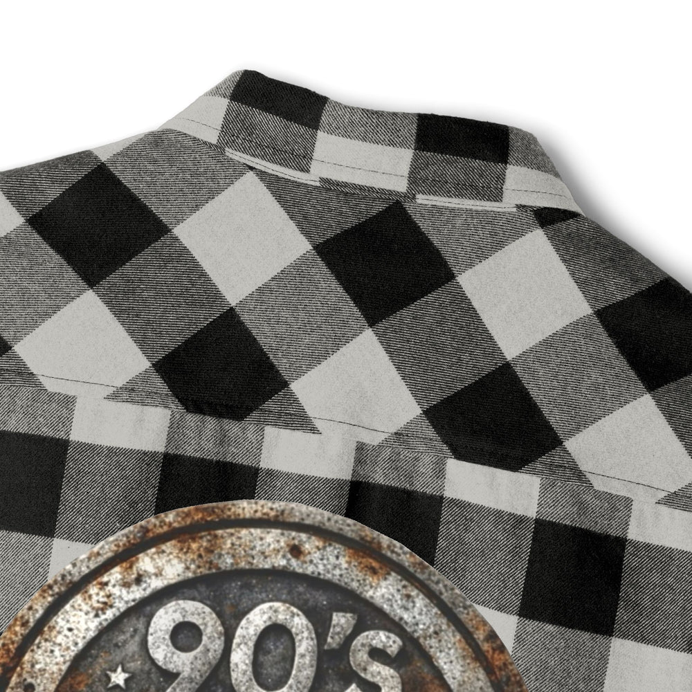 Perza 90’s Rock ONLY Vintage Round Logo Flannel Shirt - candletown.net
