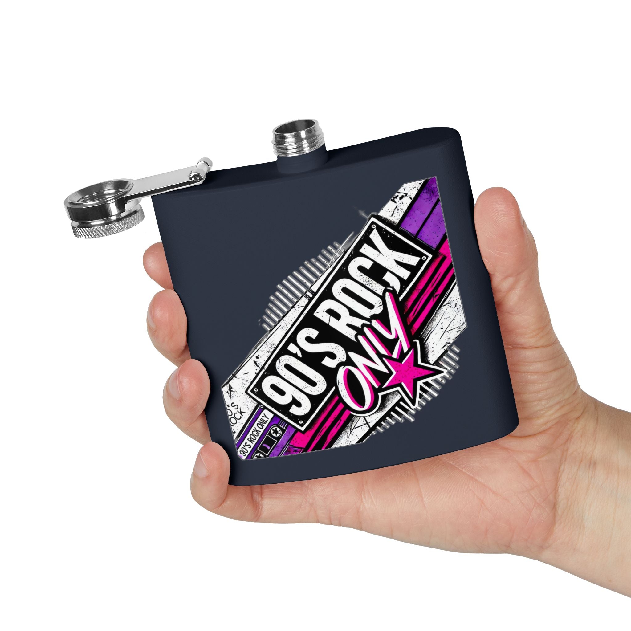 Perza 90’s Rock ONLY Rectangle Logo Flask