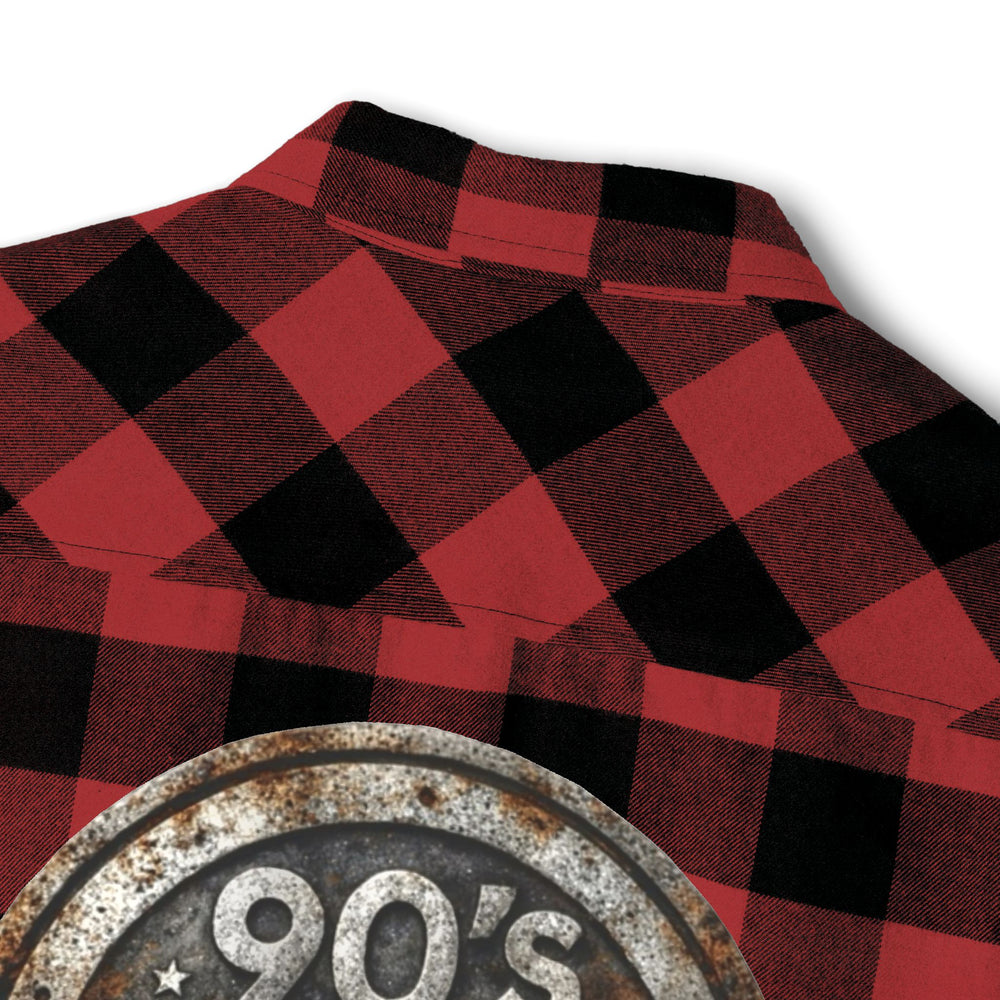 Perza 90’s Rock ONLY Vintage Round Logo Flannel Shirt - candletown.net