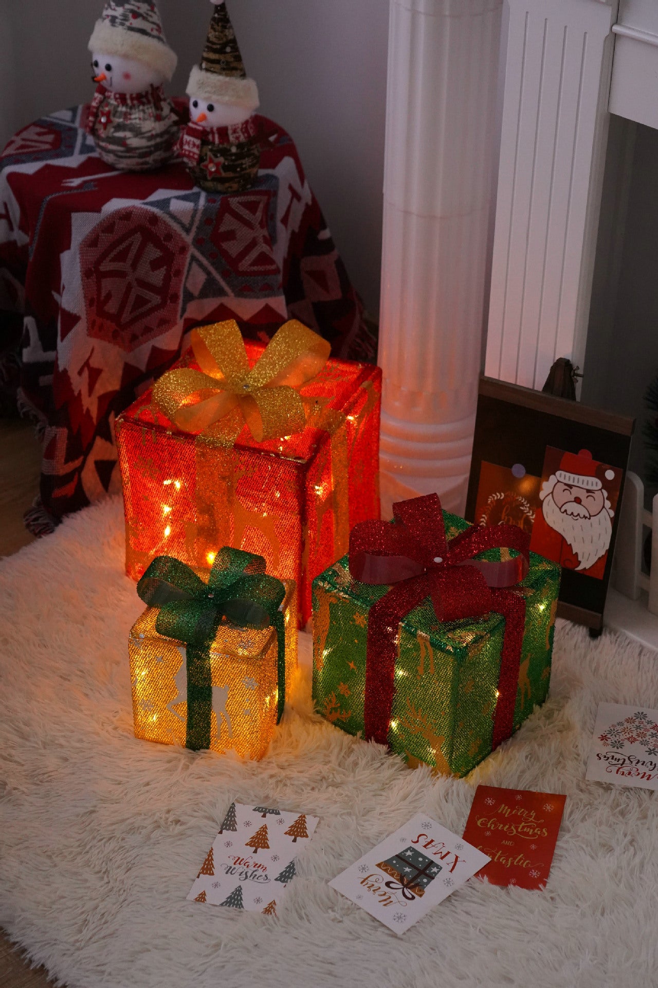 Lighted Christmas Gift Boxes – 3 PCS Decorative Set
