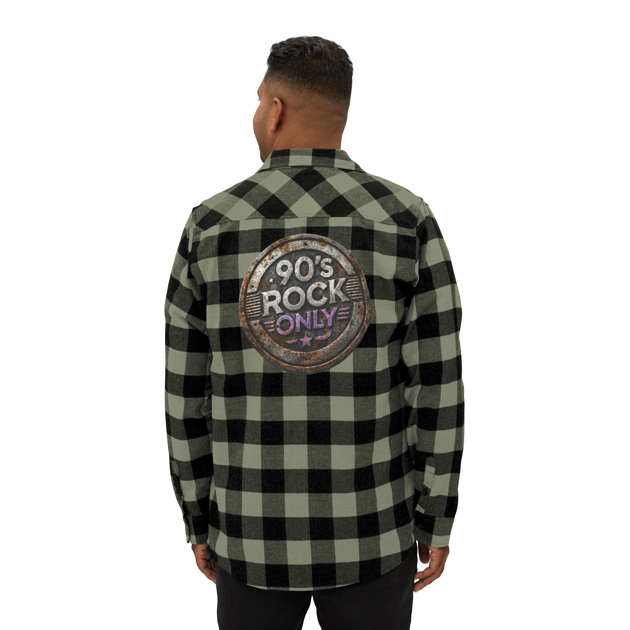 Perza 90’s Rock ONLY Vintage Round Logo Flannel Shirt - candletown.net