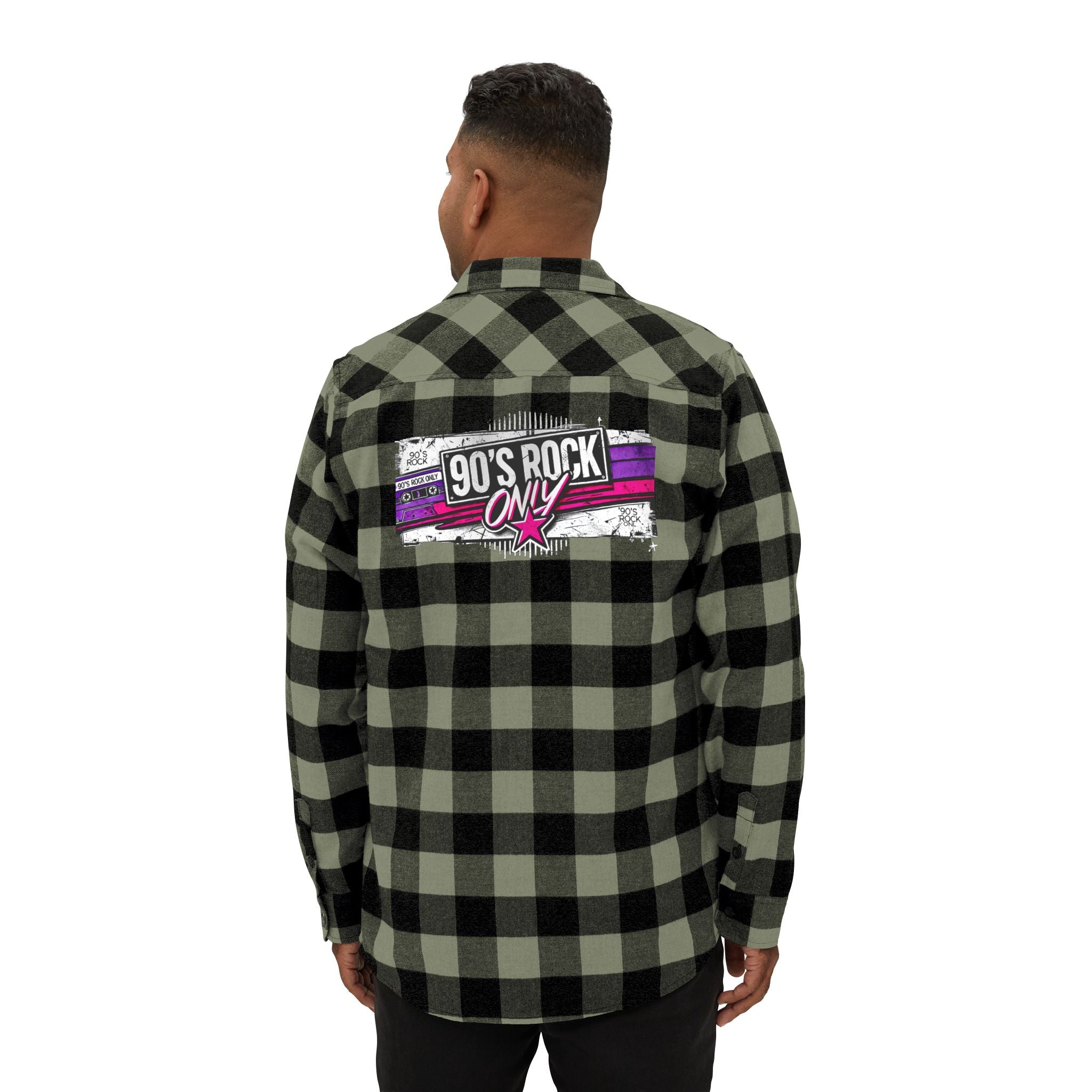 Perza 90’s Rock ONLY Flannel Shirt Rectangle Logo