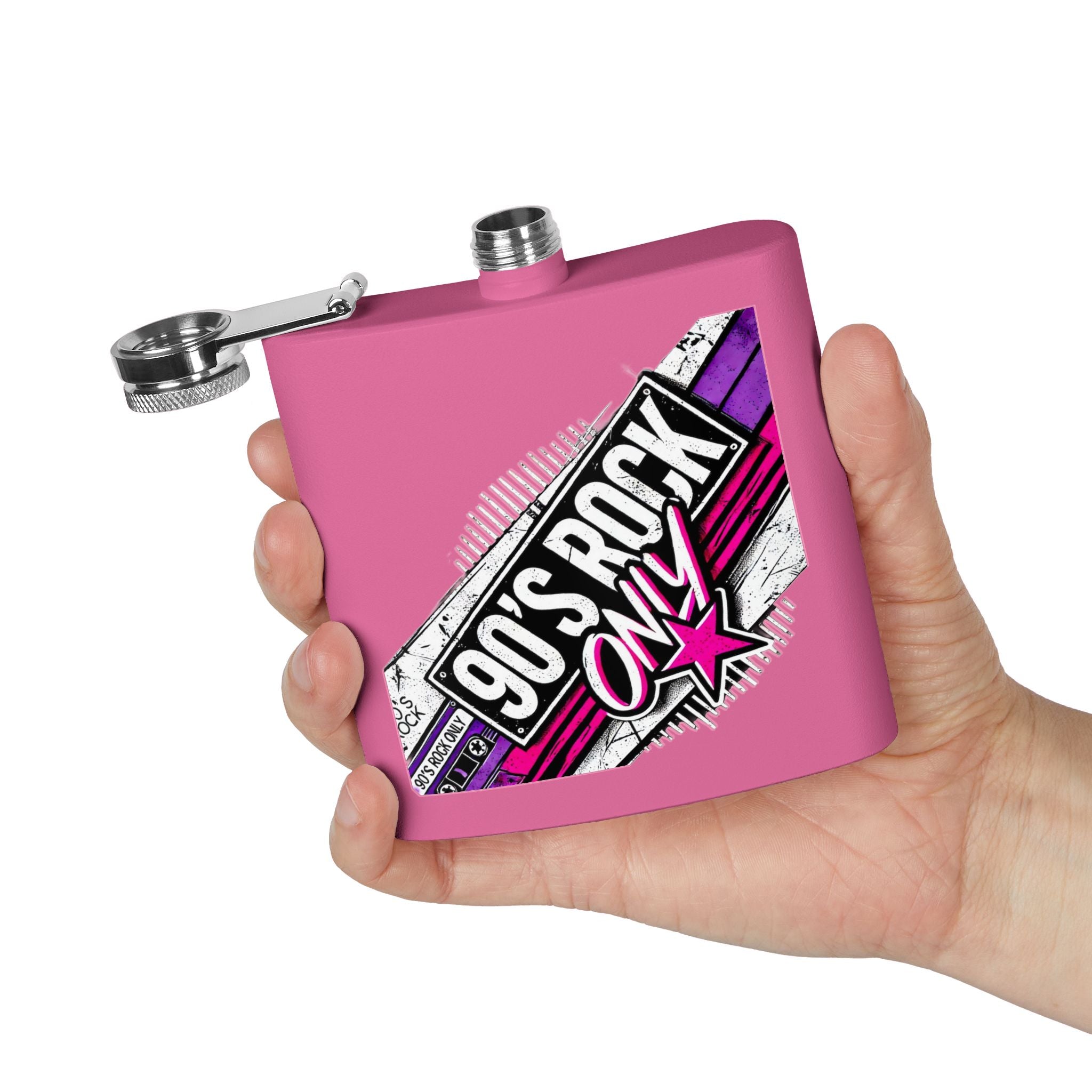 Perza 90’s Rock ONLY Rectangle Logo Flask