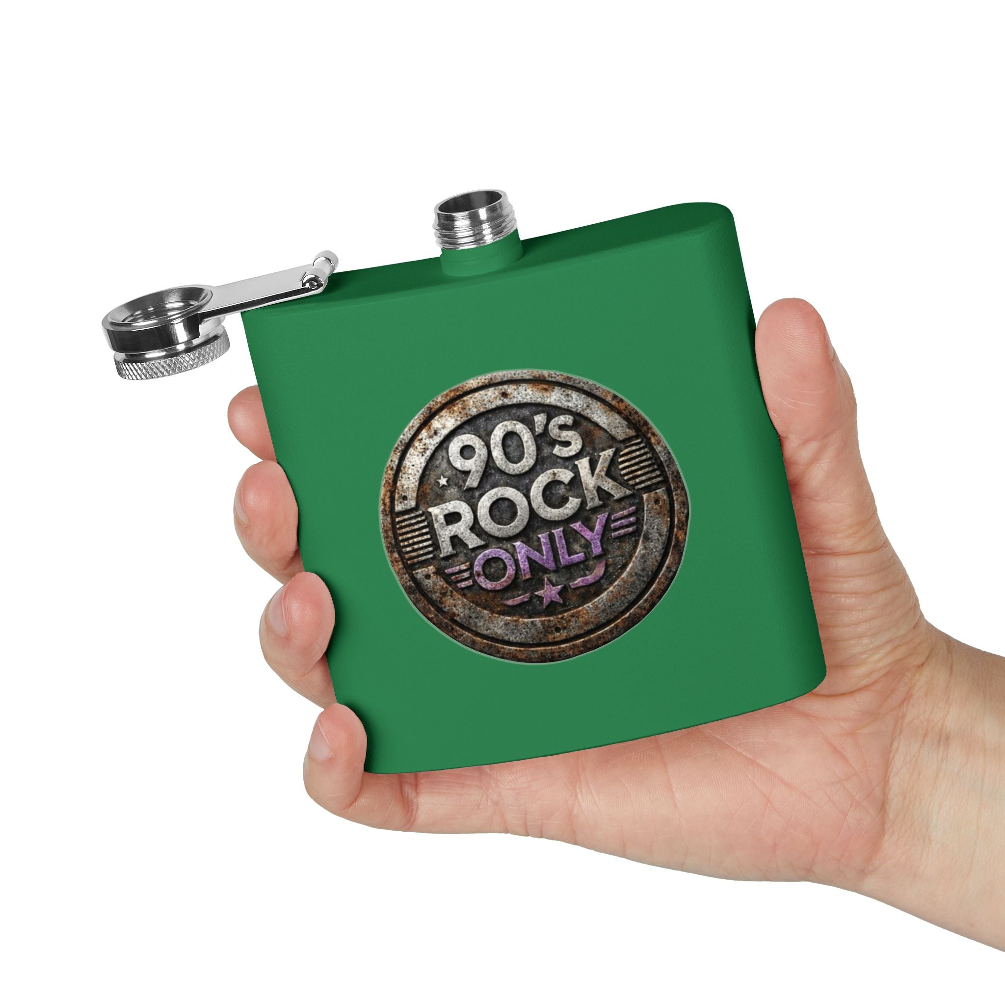 Perza 90’s Rock ONLY Vintage Flask – Round Logo
