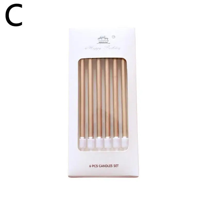 6 Pieces Coloured Birthday Candles - Decoration for Baby Showers, Weddings & Christmas Parties - candletown.net
