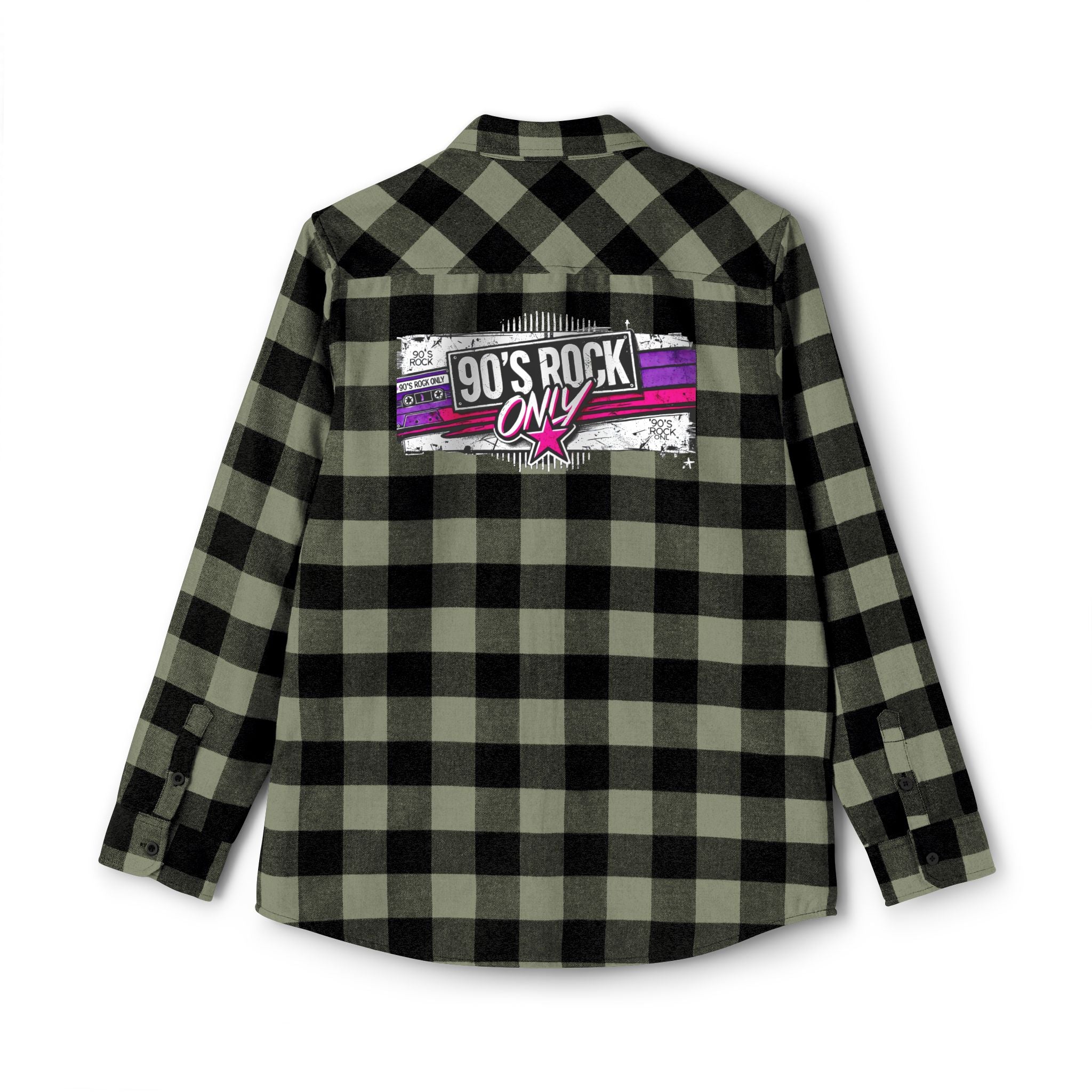 Perza 90’s Rock ONLY Flannel Shirt Rectangle Logo