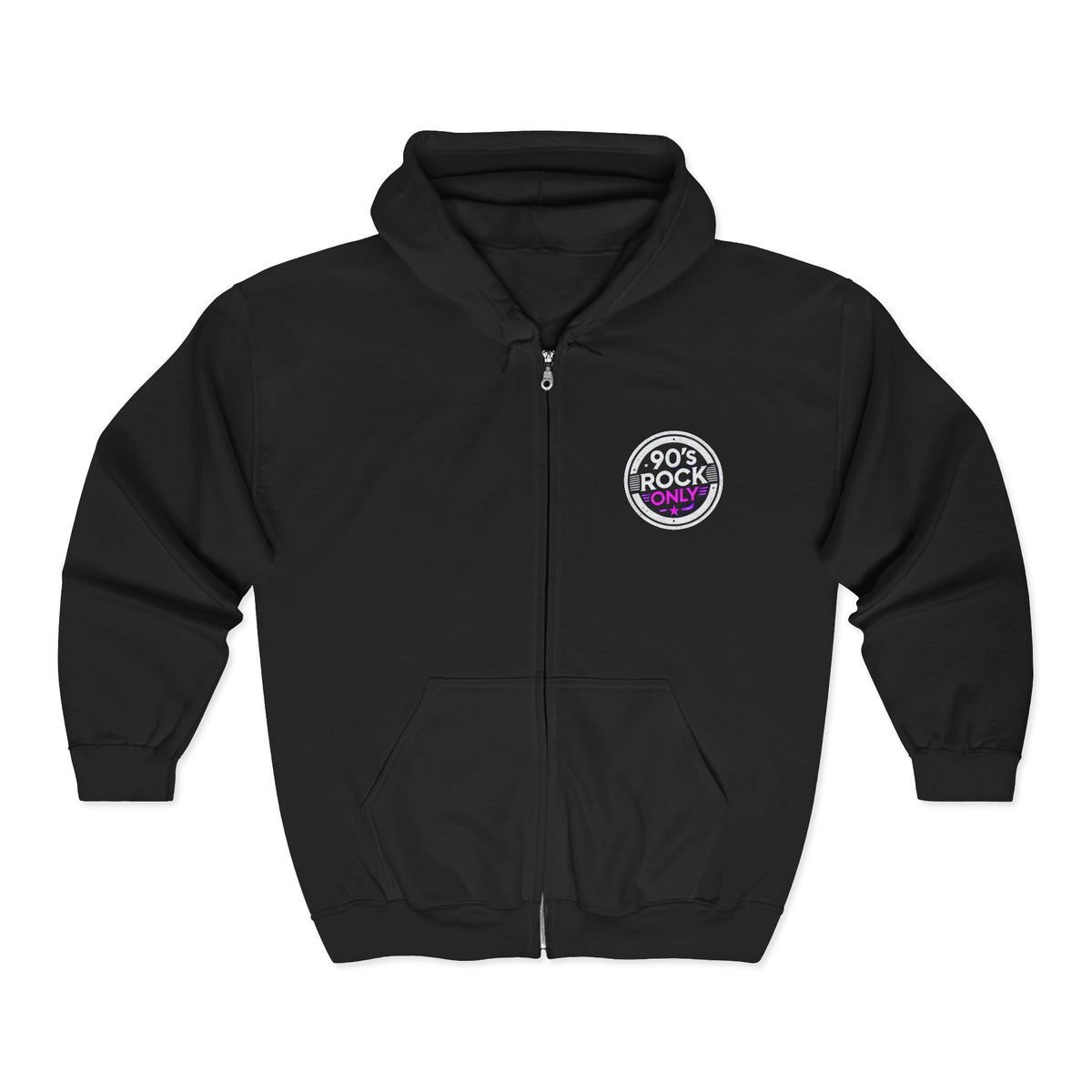 PERZA’s 90’s ROCK ONLY Purple Logo Zip Hoodie