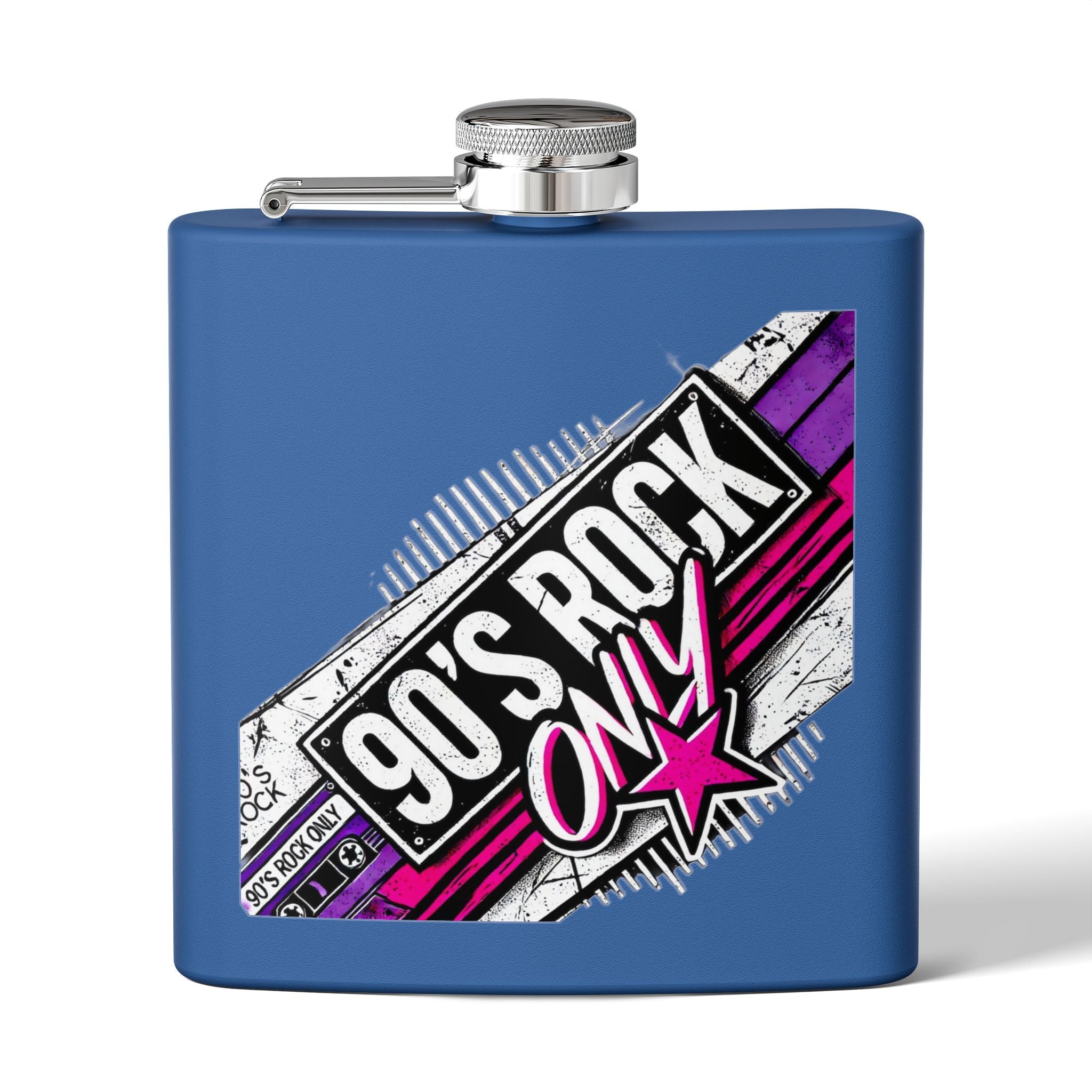 Perza 90’s Rock ONLY Rectangle Logo Flask