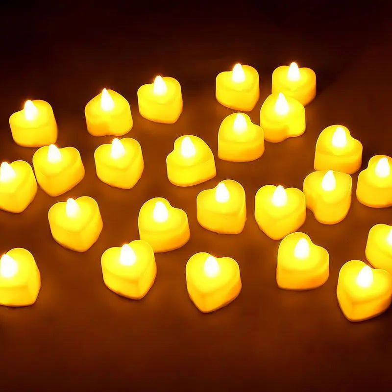 8-48 Packs Heart Shape LED Candle Flameless Tealight Love Candles - candletown.net