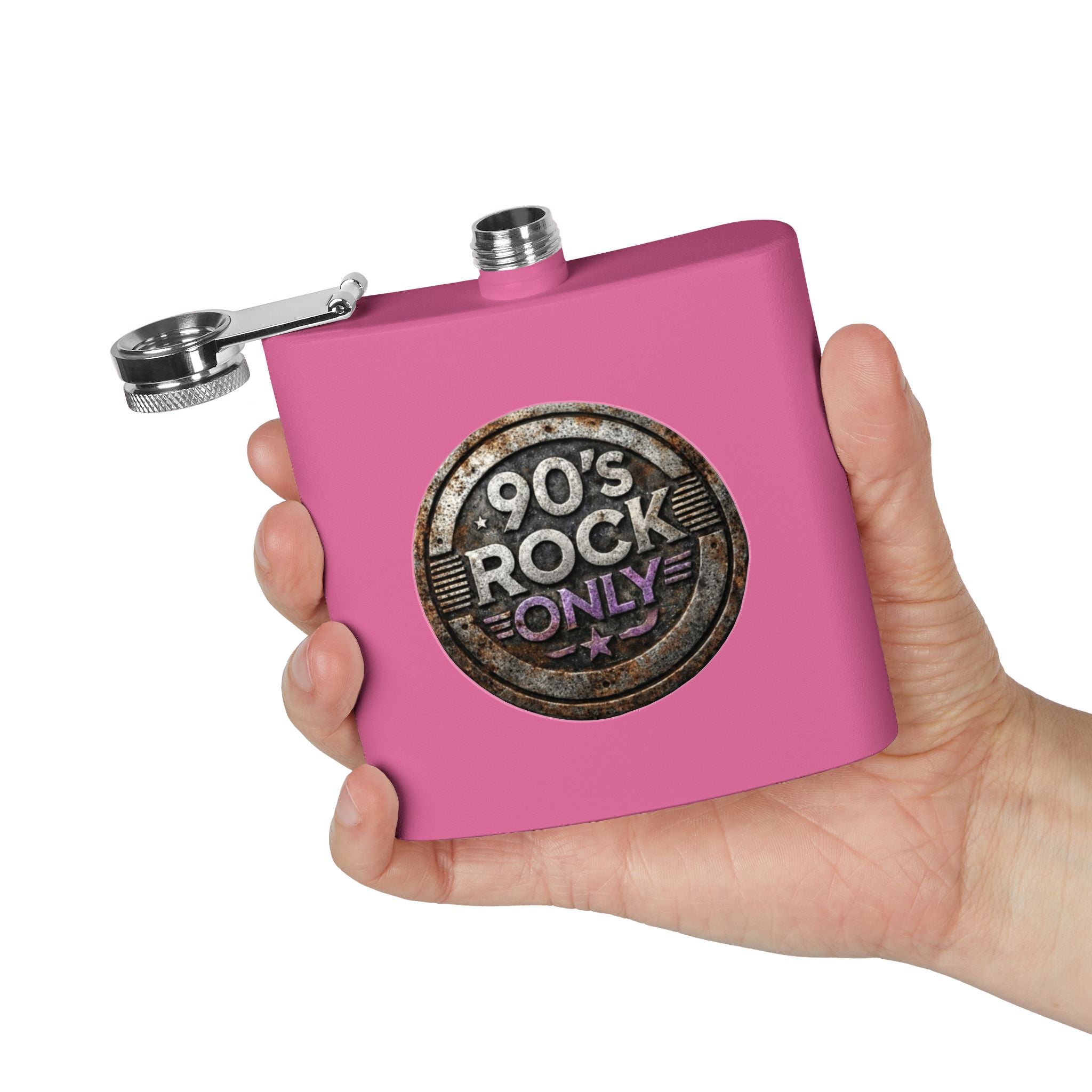 Perza 90’s Rock ONLY Vintage Flask – Round Logo