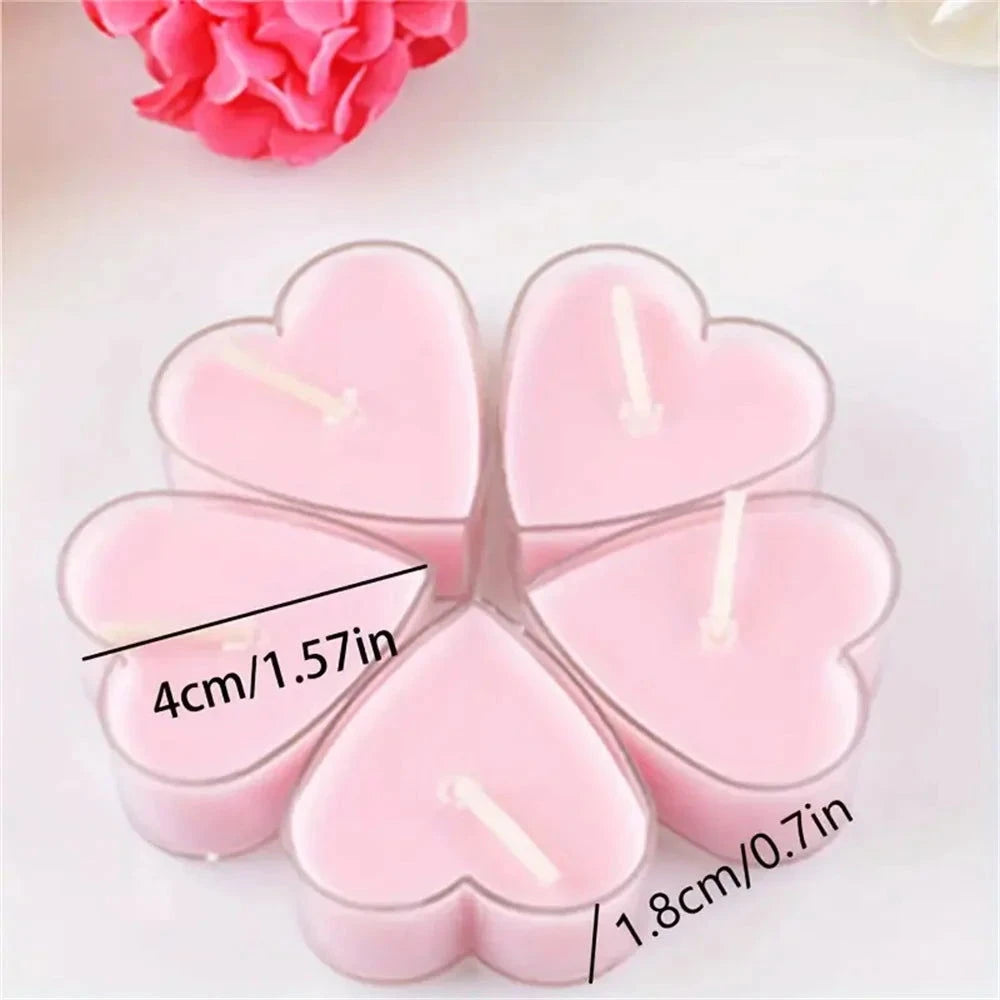 9pcs Heart-Shaped Scented Tea Light Candles - candletown.net
