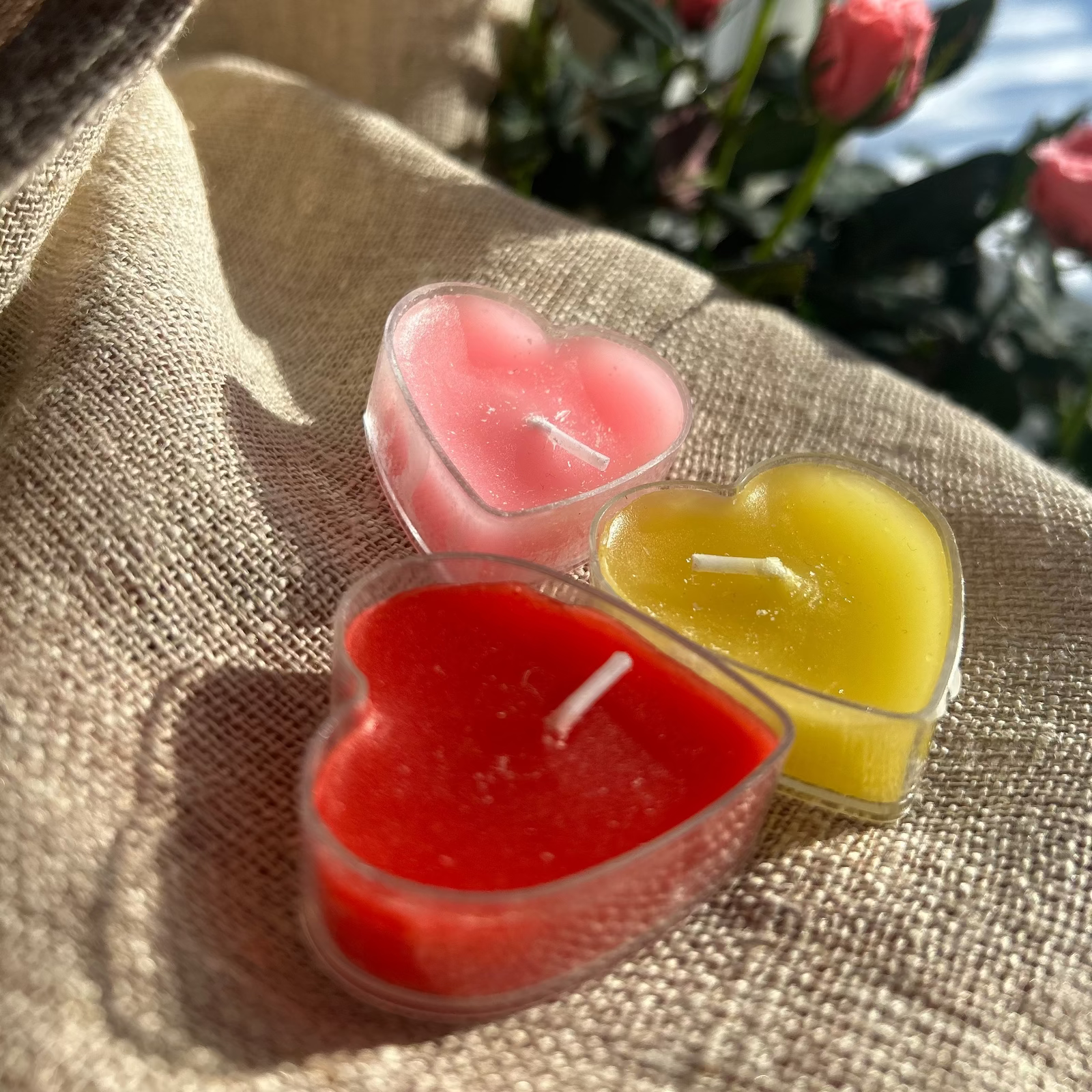 9pcs Heart-Shaped Tea Light Candles