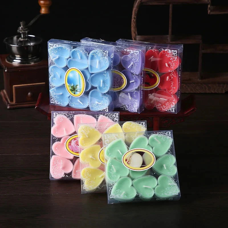 9pcs Heart-Shaped Tea Light Candles - candletown.net