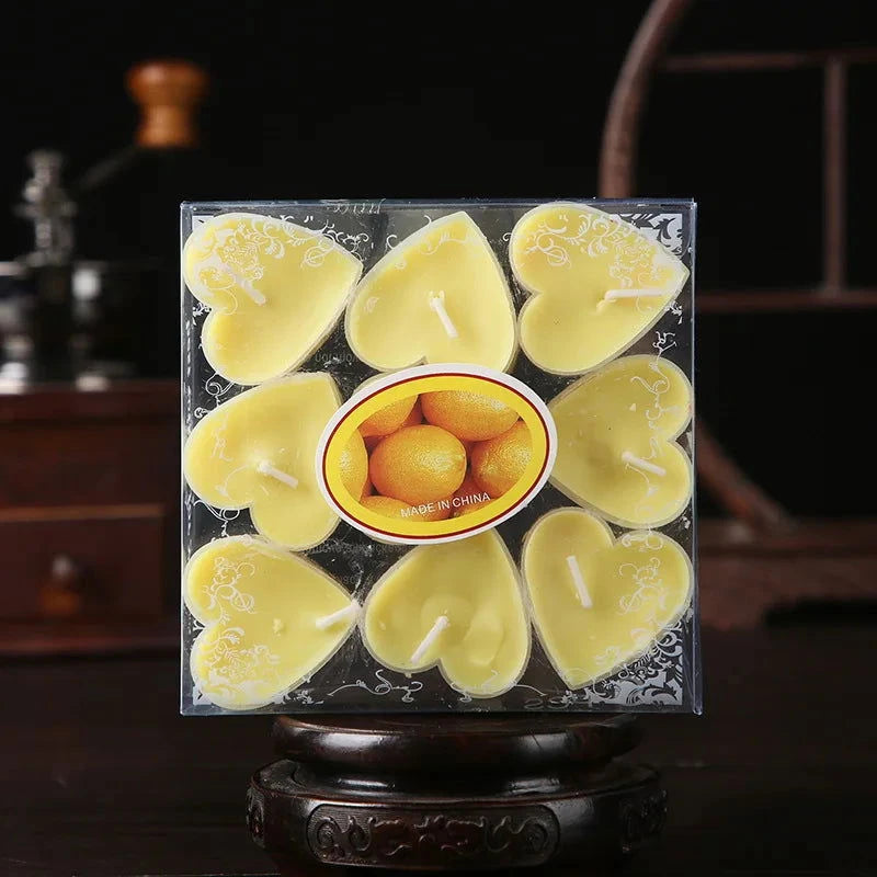 9pcs Heart-Shaped Tea Light Candles - candletown.net