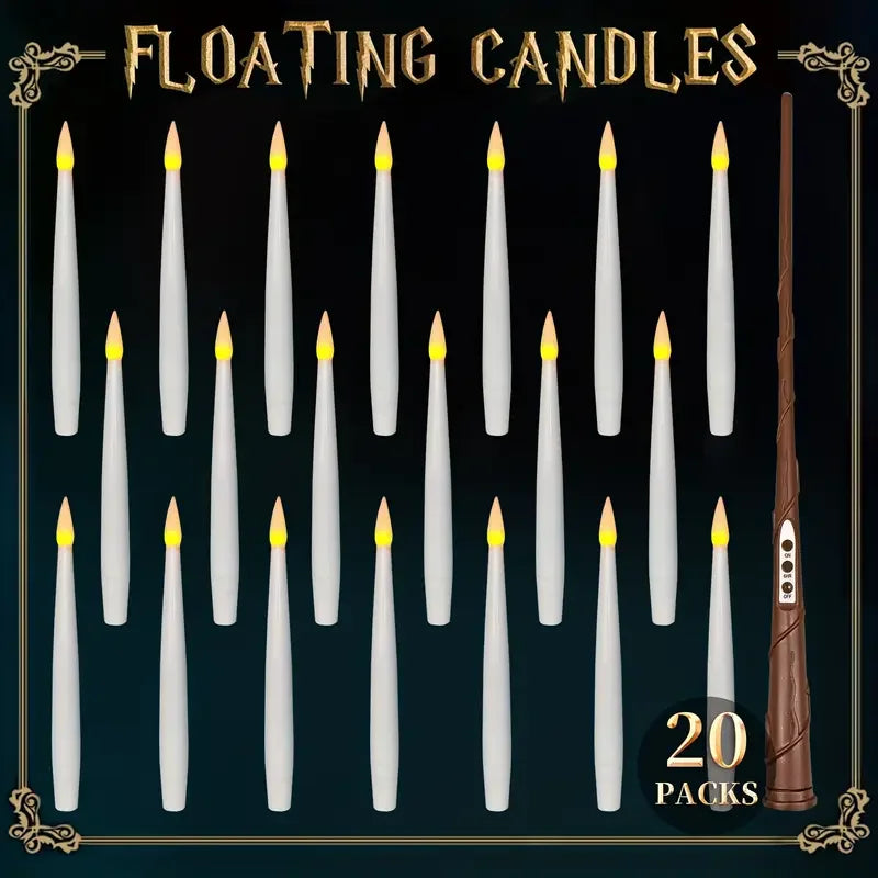 Magic Floating LED Candles with Wand Remote – 10–24 Pack - candletown.net