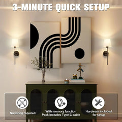 American 2 Packs Wall Lights Battery Operated Wall Sconces Gold Wireless Wall lamp with Remote RGB Colors Modes Rechargeable - candletown.net