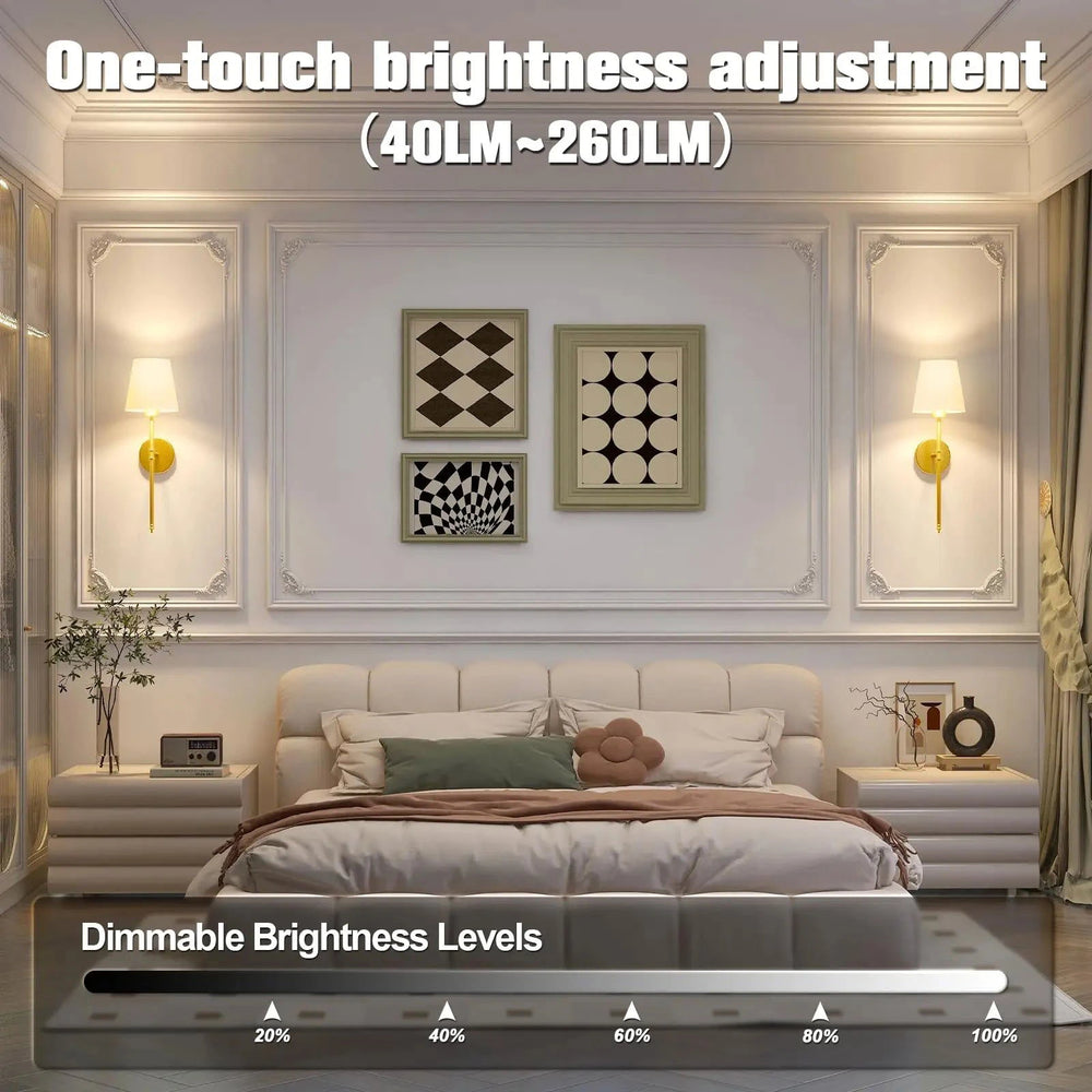 American 2 Packs Wall Lights Battery Operated Wall Sconces Gold Wireless Wall lamp with Remote RGB Colors Modes Rechargeable - candletown.net