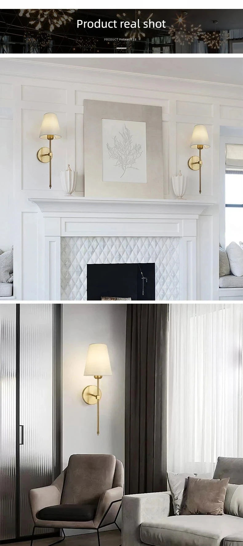 American 2 Packs Wall Lights Battery Operated Wall Sconces Gold Wireless Wall lamp with Remote RGB Colors Modes Rechargeable - candletown.net