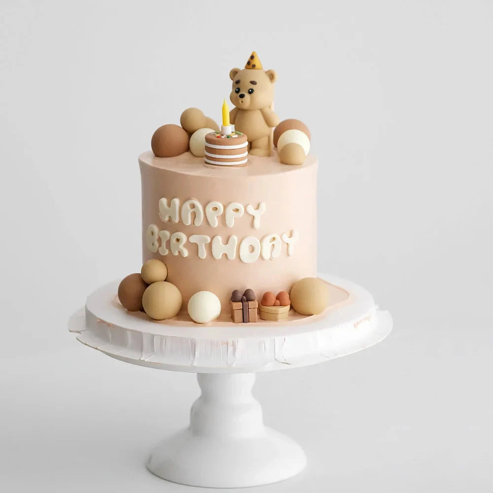 Bear Cake Topper - Cute Birthday Cake Decoration - candletown.net