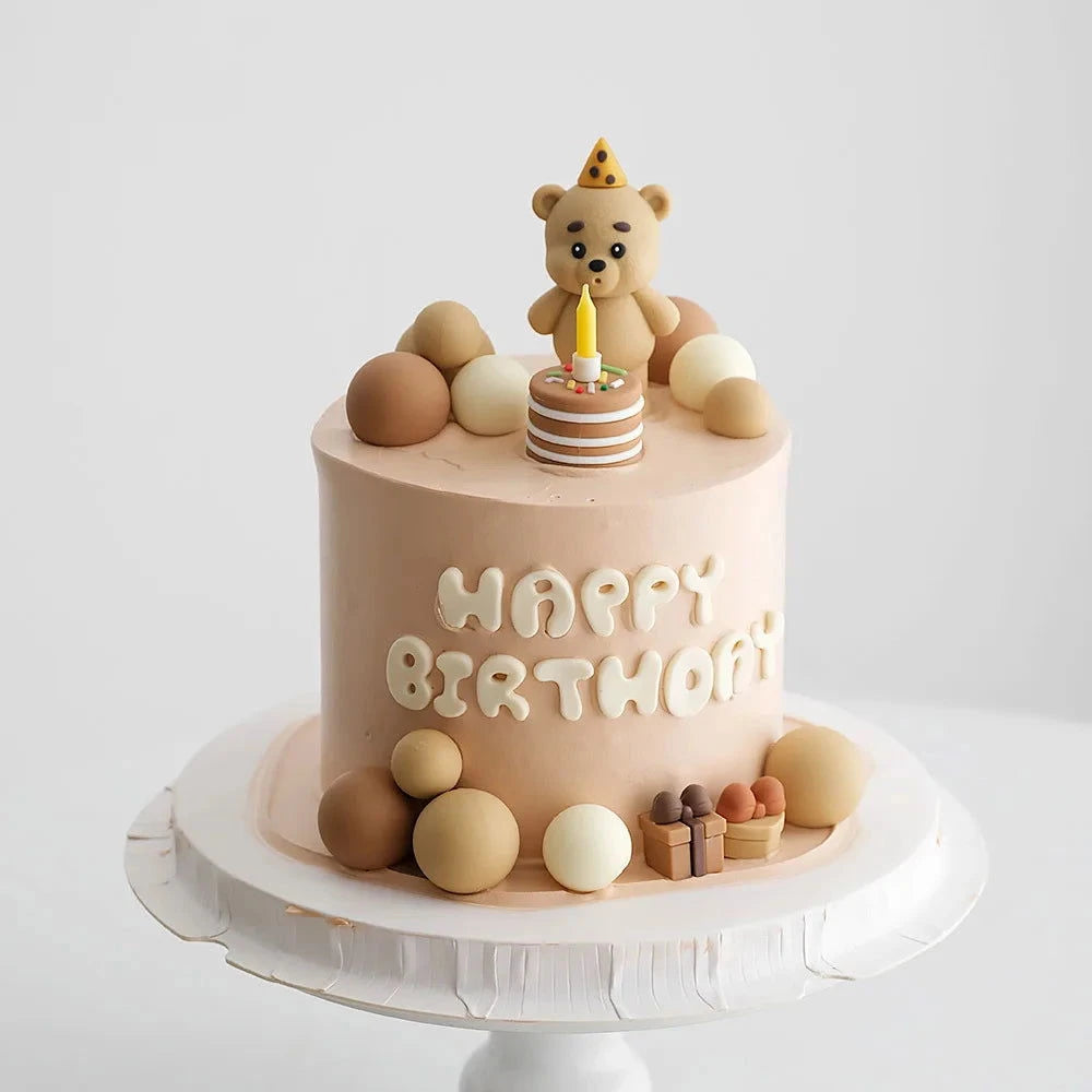 Bear Cake Topper - Cute Birthday Cake Decoration - candletown.net
