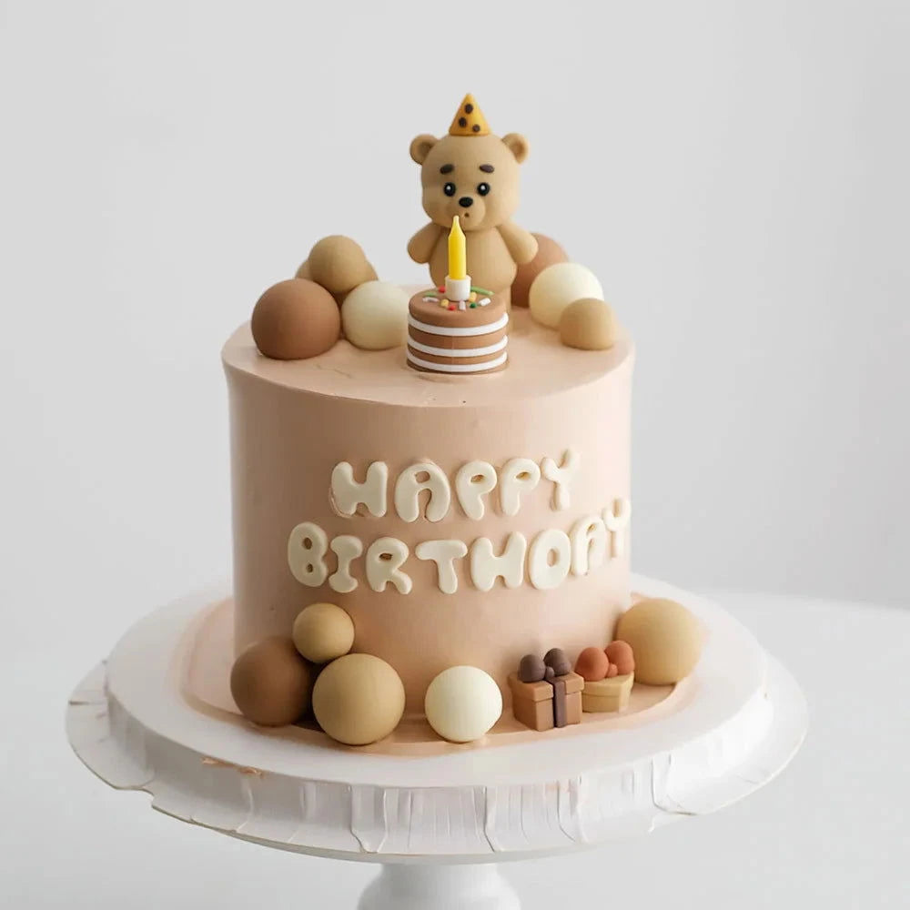 Bear Cake Topper - Cute Birthday Cake Decoration - candletown.net