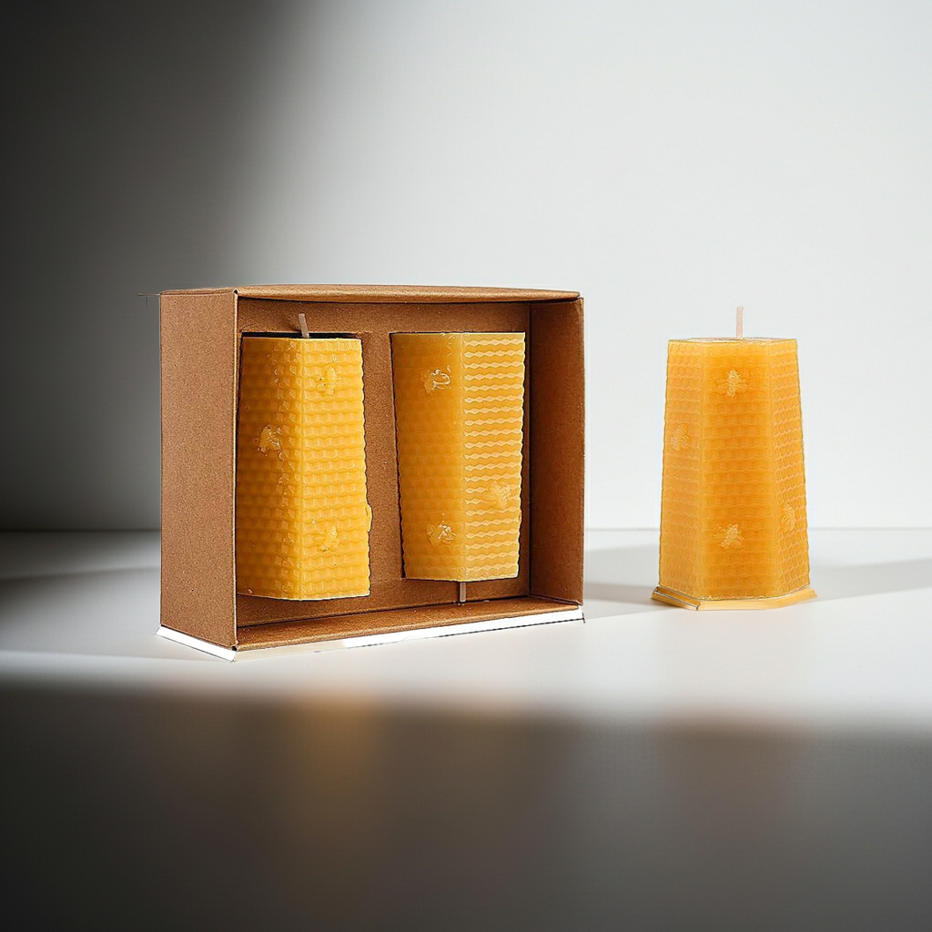 Beeswax Honeycomb Pillar Candle - candletown.net