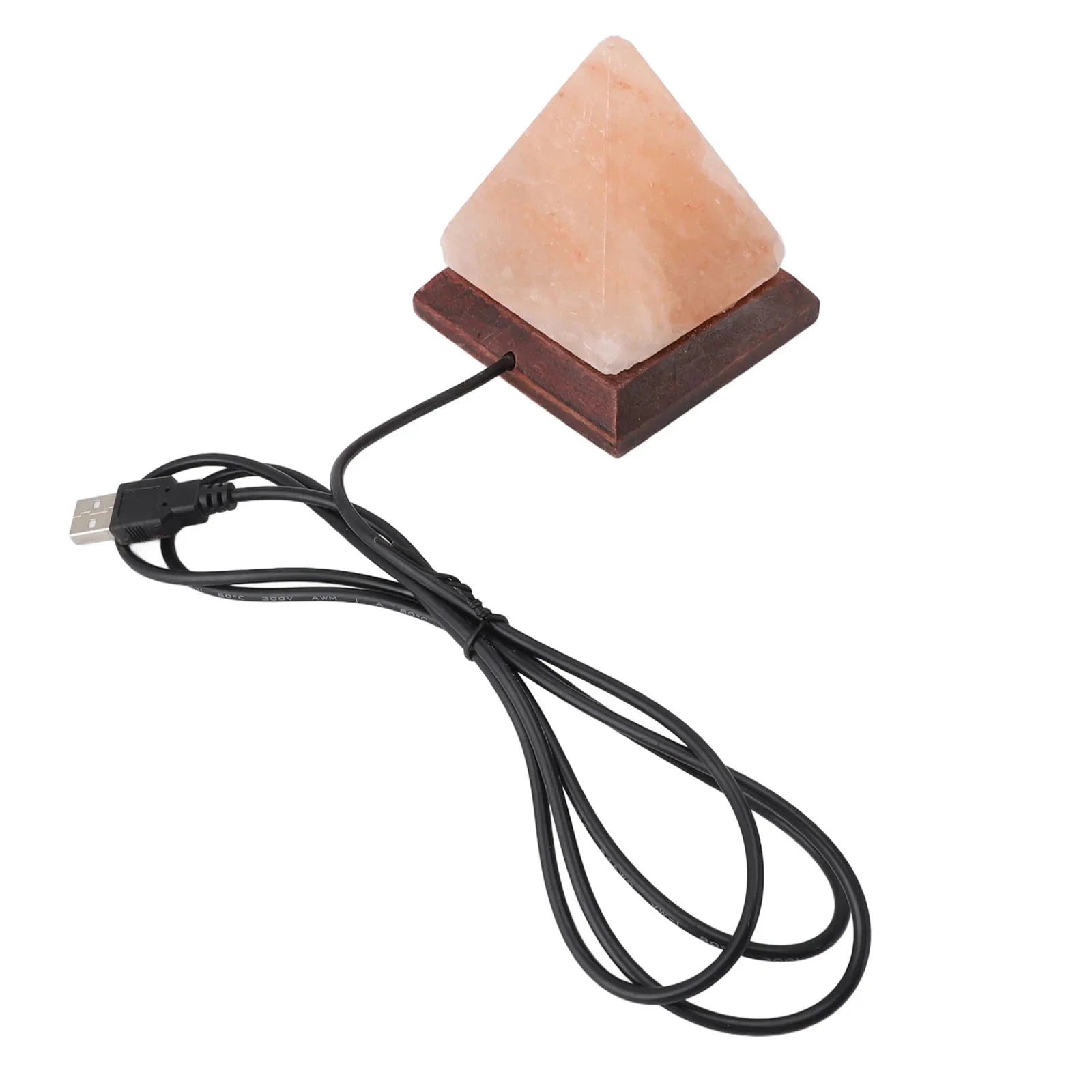 C2 Himalayan Salt Lamp USB RGB 7 Colors Changing Hand Carved with Wood Base Pyramid Crystal Salt Rock Lamp for Home Decoration - candletown.net