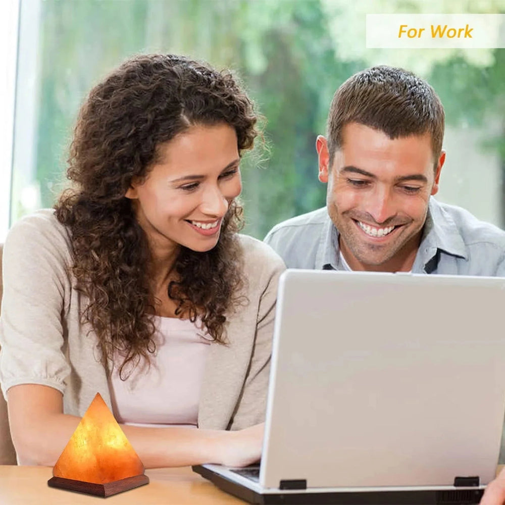 C2 Himalayan Salt Lamp USB RGB 7 Colors Changing Hand Carved with Wood Base Pyramid Crystal Salt Rock Lamp for Home Decoration - candletown.net